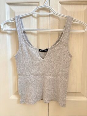 Brandy Melville Grey Notch Neck Tank